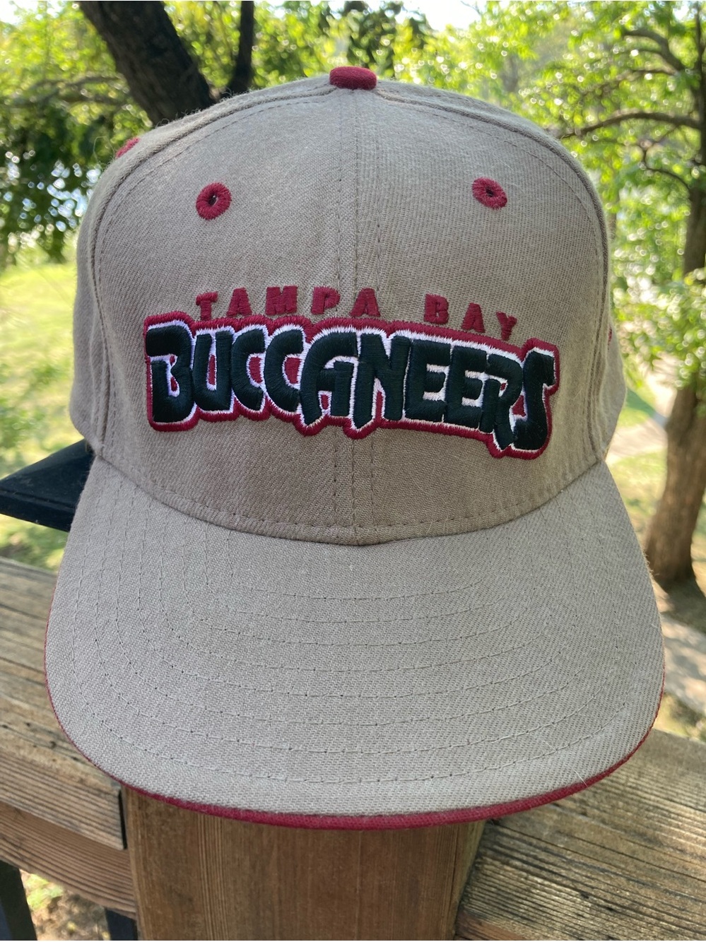 Tampa Bay Buccaneers Hat 7 3/8 New Era Fitted Baseball Cap Gray Taupe NFL